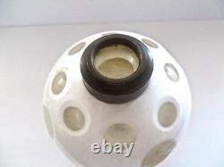 Antique Boston Sandwich Glass White cut to Clear 10 Whale Oil Lamp