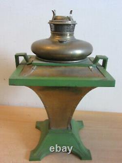 Antique Bradley & Hubbard B&H Mission Arts & Crafts Oil Lamp Brass, Painted #170