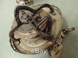 Antique Bradley Hubbard B&H Store Library Parlor Hanging Nickel Oil Lamp 1880s