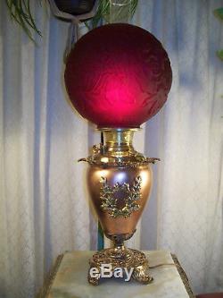Antique' Bradley & Hubbard' Banquet Parlor Oil Lamp Electrifed