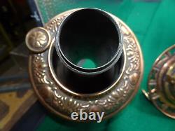 Antique Bradley & Hubbard Brass & Copper Clad Central Draft Oil Lamp Base