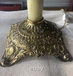 Antique Bradley & Hubbard Brass Oynx Oil Lamp Electrified 504-3