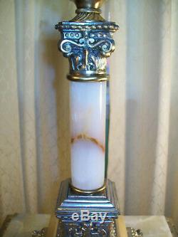 Antique'' Bradley & Hubbard'' Cherub Banquet Oil Lamp