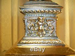 Antique'' Bradley & Hubbard'' Cherub Banquet Oil Lamp