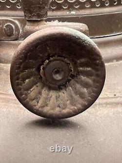 Antique Bradley Hubbard Converted Oil Lamp with Milk Glass Shade. Brass Lamp
