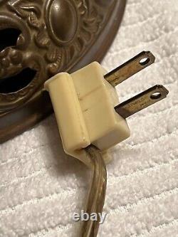Antique Bradley Hubbard Converted Oil Lamp with Milk Glass Shade. Brass Lamp