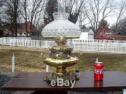 Antique Bradley & Hubbard Electrified Oil Lamp