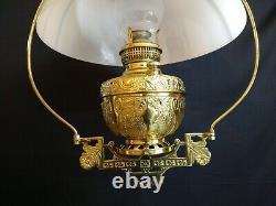 Antique Bradley Hubbard Hanging Library Pendant Oil Lamp B&H