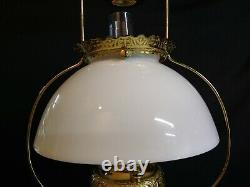 Antique Bradley Hubbard Hanging Library Pendant Oil Lamp B&H