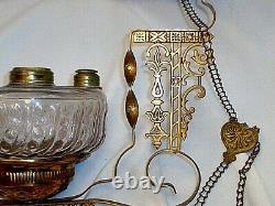 Antique Bradley & Hubbard Hanging Oil Lamp