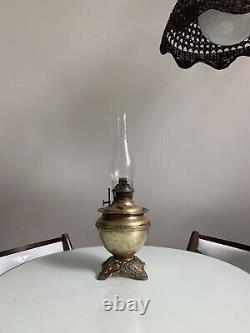 Antique Bradley & Hubbard Oil Lamp Cast Foot & Removable Font B&H Victorian Lamp