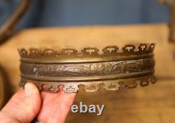 Antique Bradley Hubbard Oil lamp Light brass pull down ceiling Fixture Parts