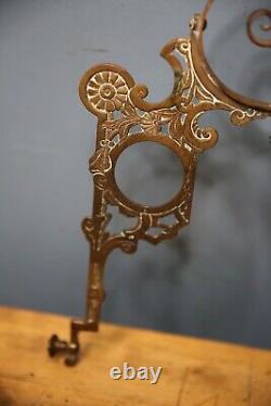 Antique Bradley Hubbard Oil lamp Light brass pull down ceiling Fixture Parts