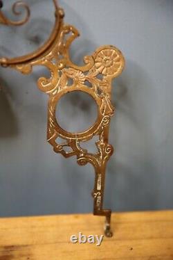 Antique Bradley Hubbard Oil lamp Light brass pull down ceiling Fixture Parts