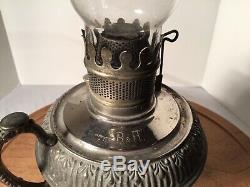 Antique Bradley & Hubbard Small Metal Oil Lamp