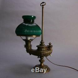 Antique Bradley and Hubbard School Aladdin Style Electric Student Oil Lamp