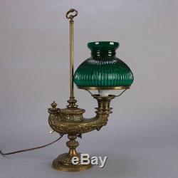 Antique Bradley and Hubbard School Aladdin Style Electric Student Oil Lamp