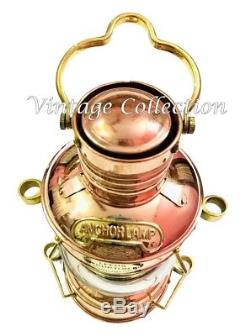 Antique Brass Anchor Oil Lamp Nautical Vintage Maritime Ship Lantern Boat Light