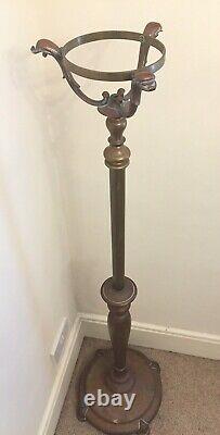 Antique Brass Art Nouveau Telescopic Oil Floor Lamp Light Conversion Project