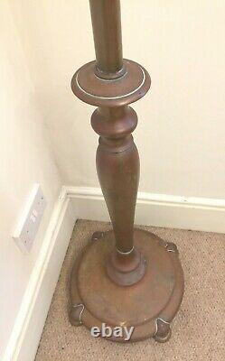 Antique Brass Art Nouveau Telescopic Oil Floor Lamp Light Conversion Project