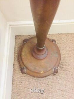 Antique Brass Art Nouveau Telescopic Oil Floor Lamp Light Conversion Project