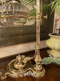 Antique Brass Art nouveau Hinks Oil Lamp