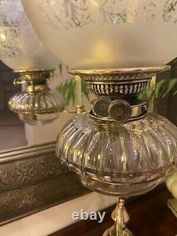 Antique Brass Art nouveau Hinks Oil Lamp