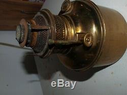 Antique Brass B & H Bradley & Hubbard Hanging Oil Lamp