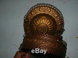 Antique Brass B & H Bradley & Hubbard Hanging Oil Lamp