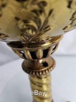 Antique Brass B & H Oil Lamp Converted Electric Bradley Hubbard Filigree