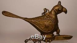 Antique Brass Bird Shaped Hanging Oil Lamp Islamic Persian