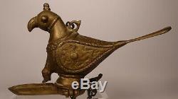 Antique Brass Bird Shaped Hanging Oil Lamp Islamic Persian