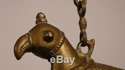 Antique Brass Bird Shaped Hanging Oil Lamp Islamic Persian