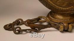 Antique Brass Bird Shaped Hanging Oil Lamp Islamic Persian