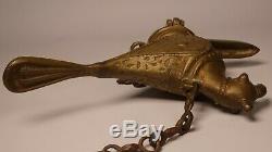 Antique Brass Bird Shaped Hanging Oil Lamp Islamic Persian