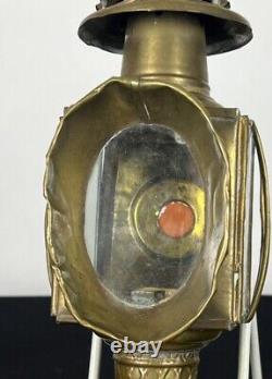 Antique Brass Carriage Lantern 19th Century. Original 12 high Victorian Era