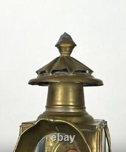 Antique Brass Carriage Lantern 19th Century. Original 12 high Victorian Era