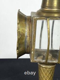 Antique Brass Carriage Lantern 19th Century. Original 12 high Victorian Era