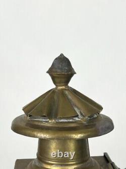 Antique Brass Carriage Lantern 19th Century. Original 12 high Victorian Era