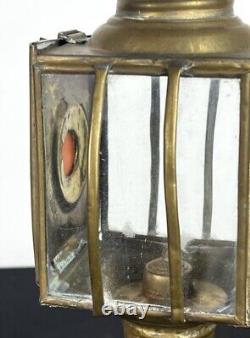 Antique Brass Carriage Lantern 19th Century. Original 12 high Victorian Era