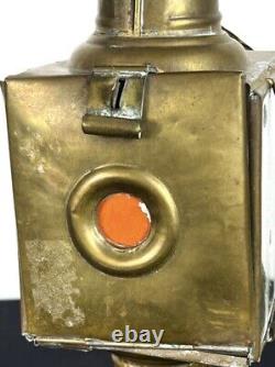 Antique Brass Carriage Lantern 19th Century. Original 12 high Victorian Era