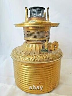 Antique Brass Central Draft Drop in Font Kerosene Oil Lamp P&A ROYAL burner 95