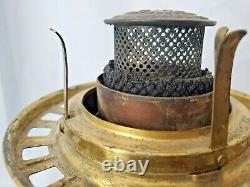 Antique Brass Central Draft Drop in Font Kerosene Oil Lamp P&A ROYAL burner 95