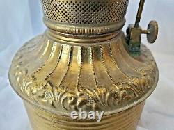 Antique Brass Central Draft Drop in Font Kerosene Oil Lamp P&A ROYAL burner 95