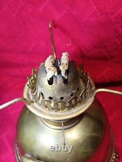 Antique Brass Duplex Dual Wicks- Brass Shade Made In England