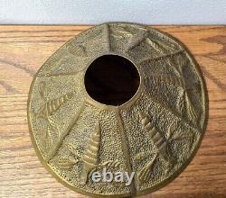 Antique Brass Folk Art Dragonfly Insect Oil Lamp Shade UNIQUE