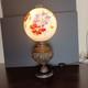 Antique Brass Gone With The Wind Hurricane Oil Conv to Electric Floral Lamp 22