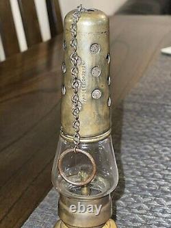 Antique Brass Ice Skaters Oil Lamp Patent 1855