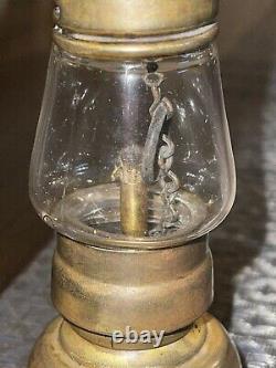 Antique Brass Ice Skaters Oil Lamp Patent 1855