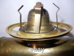 Antique Brass Kerosene Oil Lamp, Etched Glass Shade, Scoville Mfg Co. USA, 1916